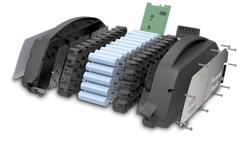 Construction E-bike battery exploded view